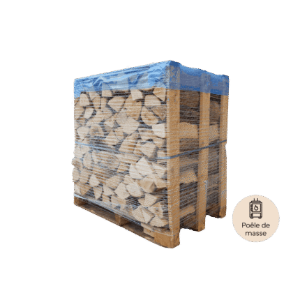 Palette de 1st de bois de chauffage en 33cm spécial poêle de masse - sec séchoirs - prêt à l'emploi - résineux/feuillus